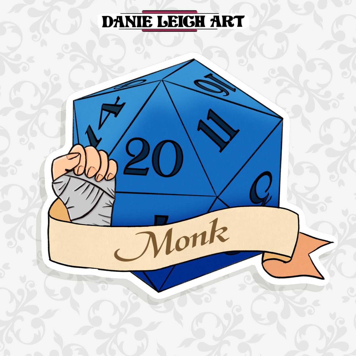 Monk Dungeons and Dragons Sticker - Vinyl or Holographic three sizes
