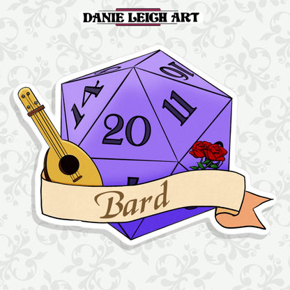 Bard Dungeons and Dragons Sticker - Vinyl or Holographic three sizes