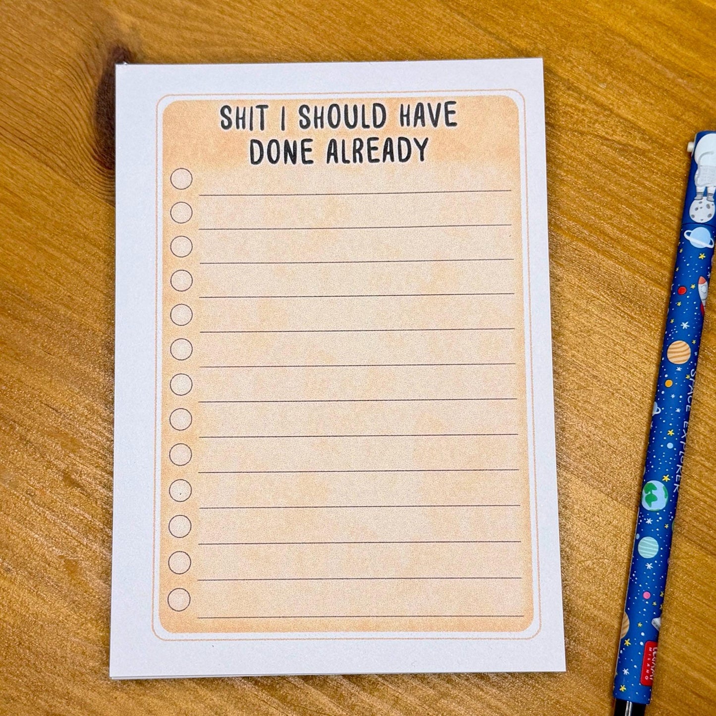 Shit I should have done already - Funny To Do List Notepad – A6, 50 Pages, Chipboard Backing
