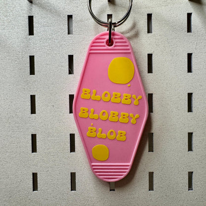 Mr. Blobby Pink Motel Keychain: Retro Novelty Gift