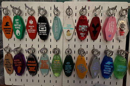 Be gentle with me I'm from the 1900s - black glitter motel style keychain