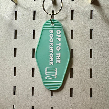 Off to the bookstore - Motel Keychain