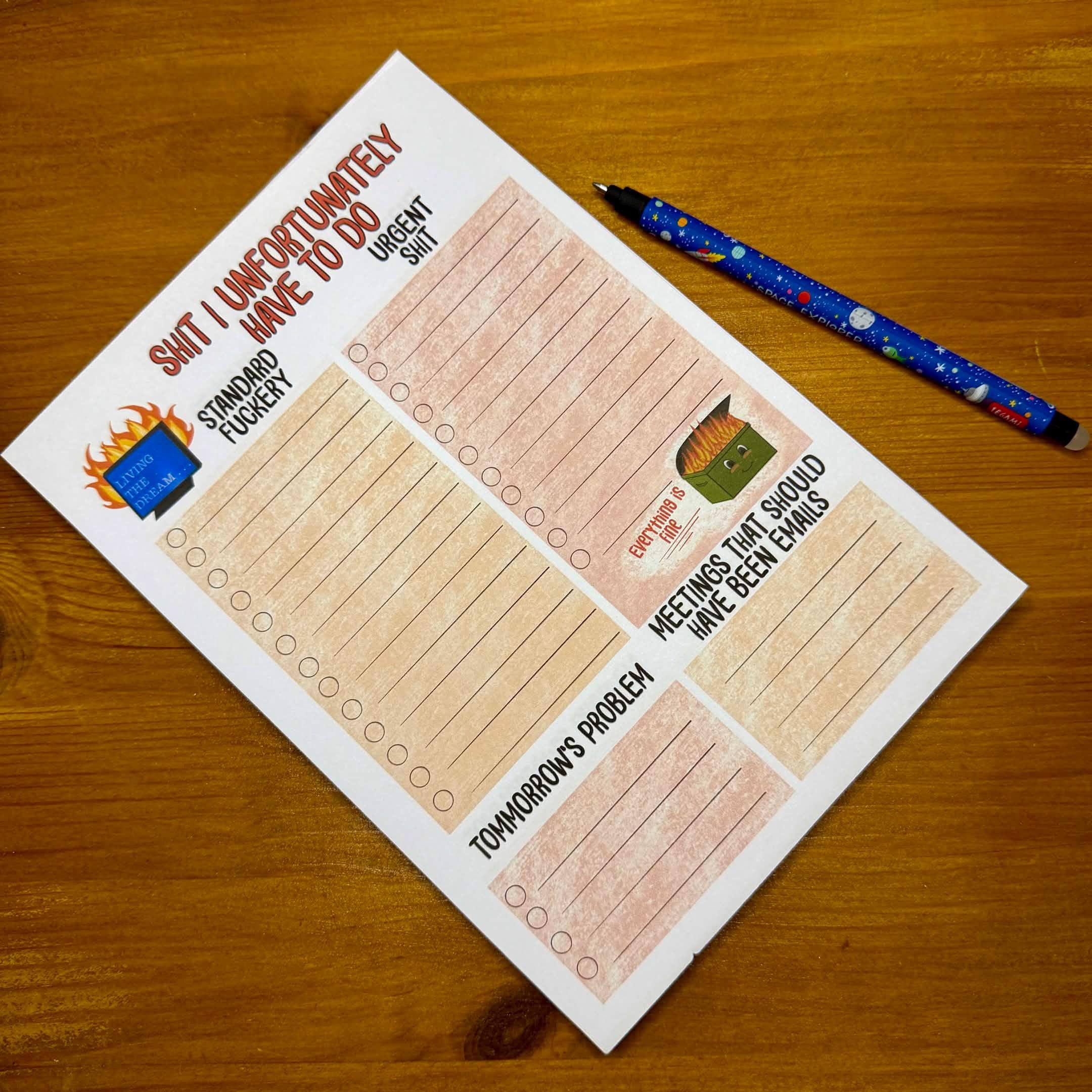 To do list - funny office humour - A5 Notepad 50 Pages – Danie Leigh Art