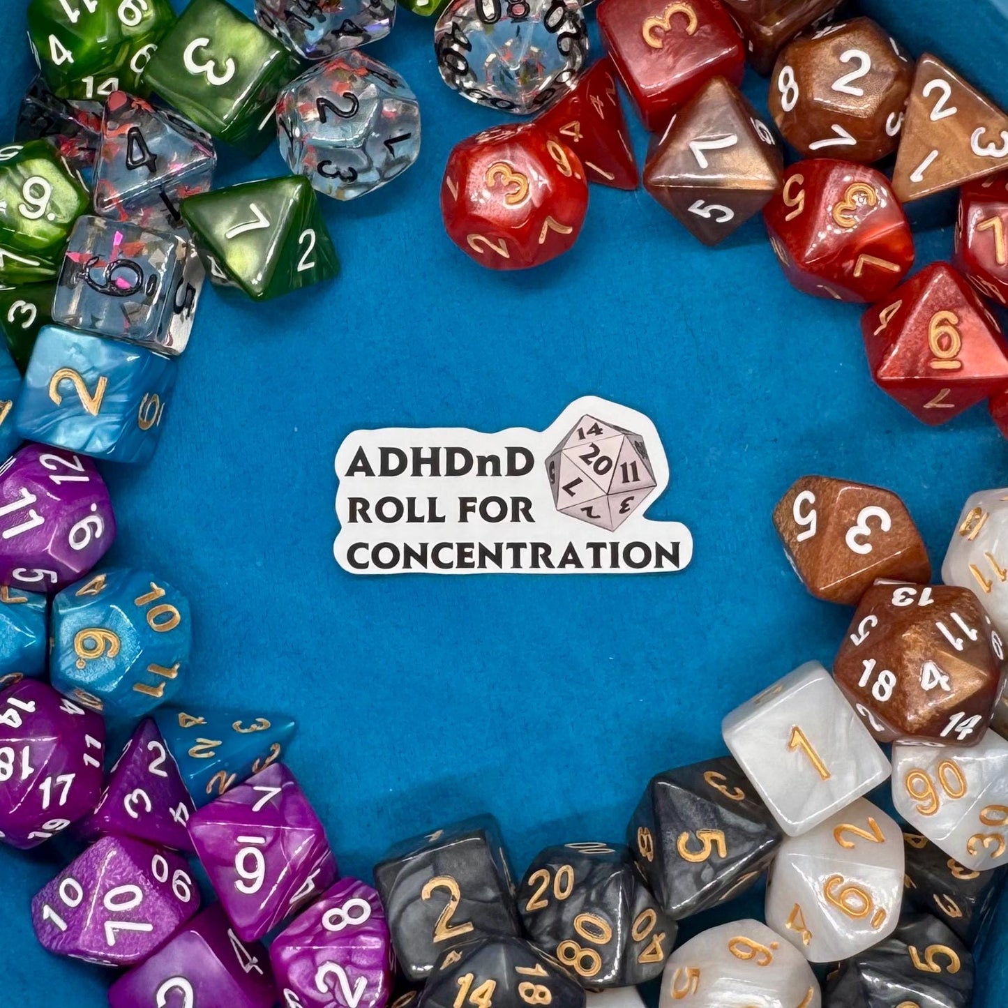 ADHDnD - DnD ADHD - Roll for concentration - Funny Sticker