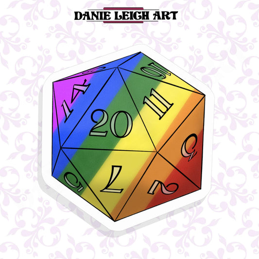 Pride D20 Sticker - Holographic or Vinyl