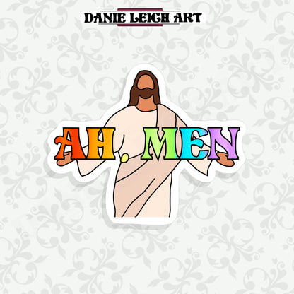 Ah, Men - Pride Sticker - holographic or vinyl three sizes available