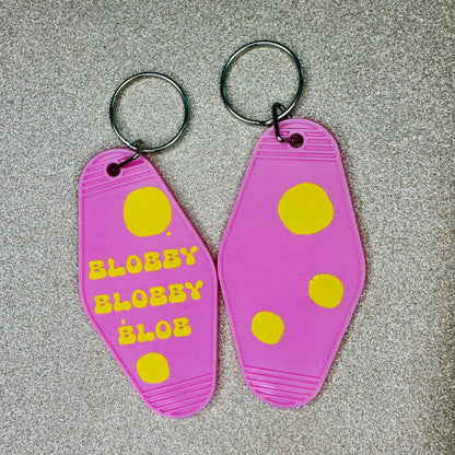 Mr. Blobby Pink Motel Keychain: Retro Novelty Gift