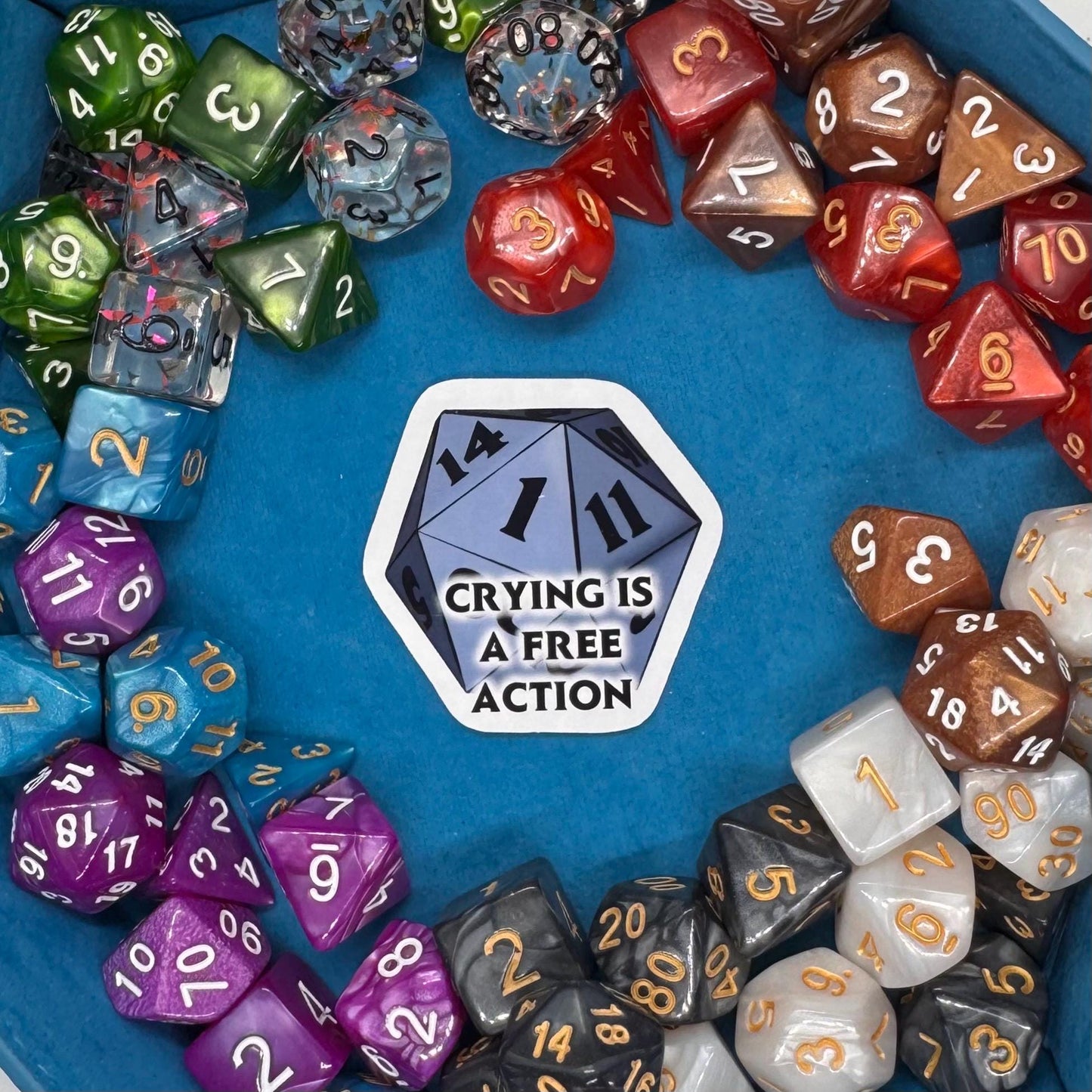 Crying is a free action - Dungeons and Dragons sticker