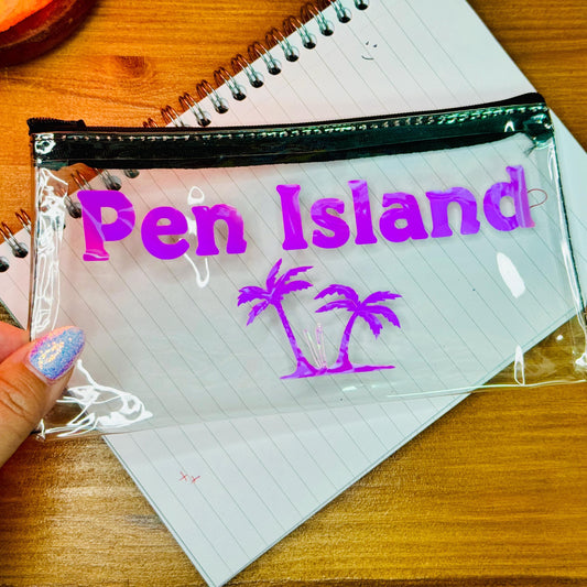 Pen Island - clear pencil case
