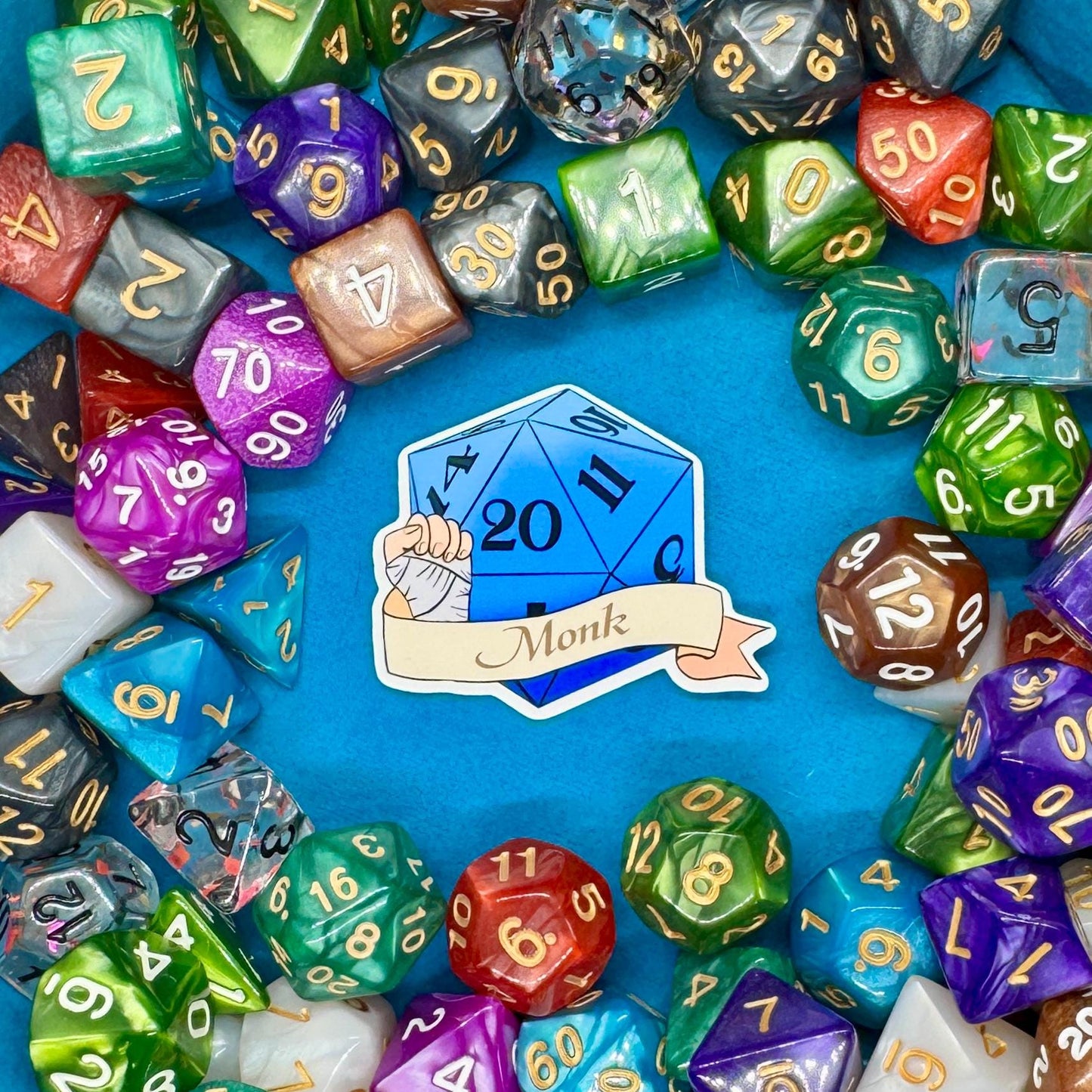 Monk Dungeons and Dragons Sticker - Vinyl or Holographic three sizes