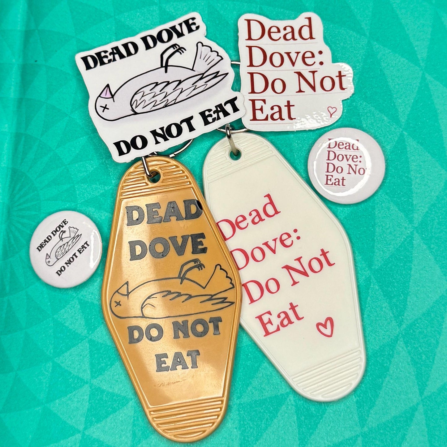Dead Dove: Do Not Eat - Motel Style Keyring (VERSION 1)