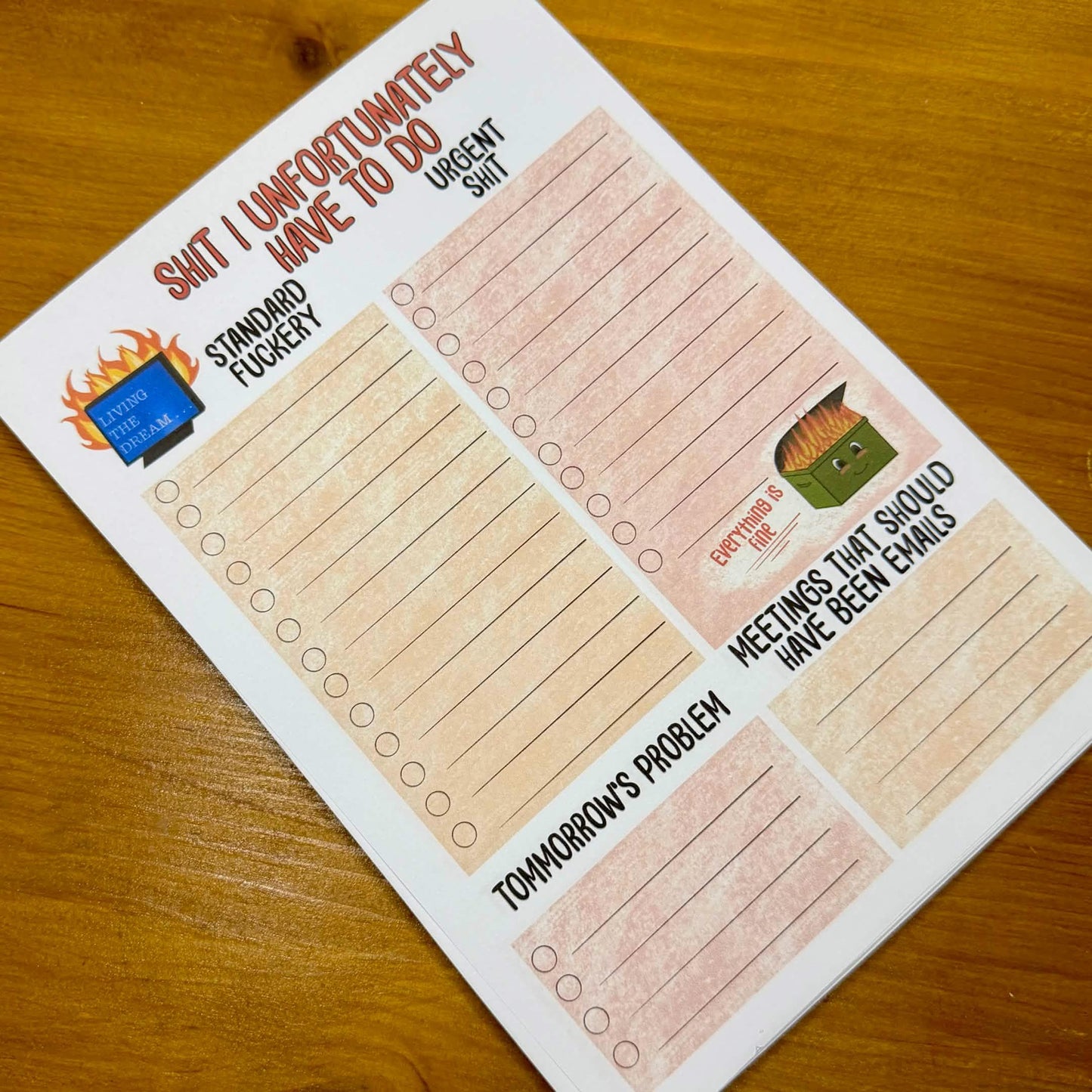 To do list - funny office humour - A5 Notepad 50 Pages