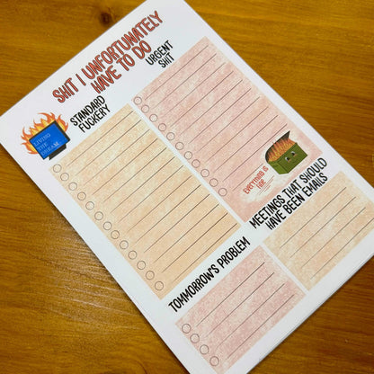 To do list - funny office humour - A5 Notepad 50 Pages
