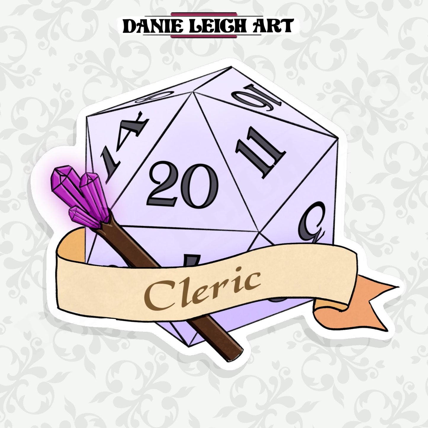 Cleric Dungeons and Dragons Sticker - Vinyl or Holographic three sizes