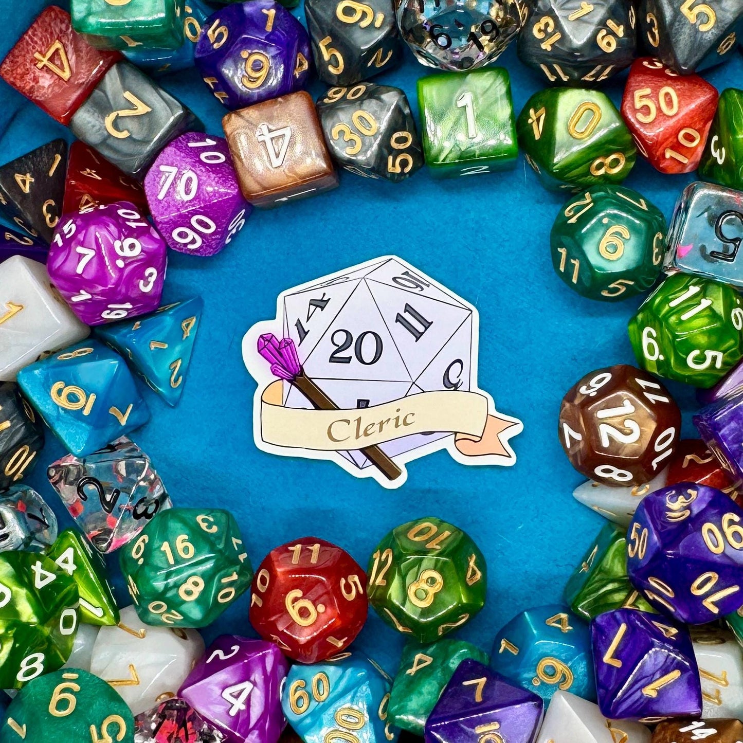 Cleric Dungeons and Dragons Sticker - Vinyl or Holographic three sizes
