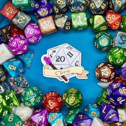 Cleric Dungeons and Dragons Sticker - Vinyl or Holographic three sizes