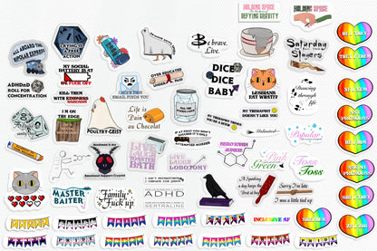 Oops! Sticker Bundle - Various sizes, types, misprints that are still good quality! LIMITED STOCK