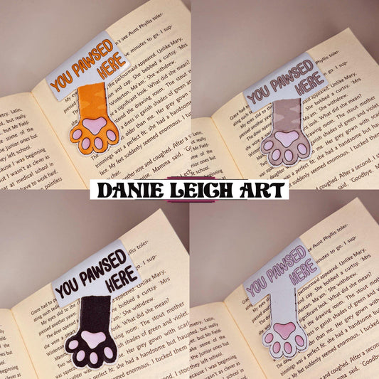 Magnetic Bookmark - Cat Paw 'You Pawsed Here'