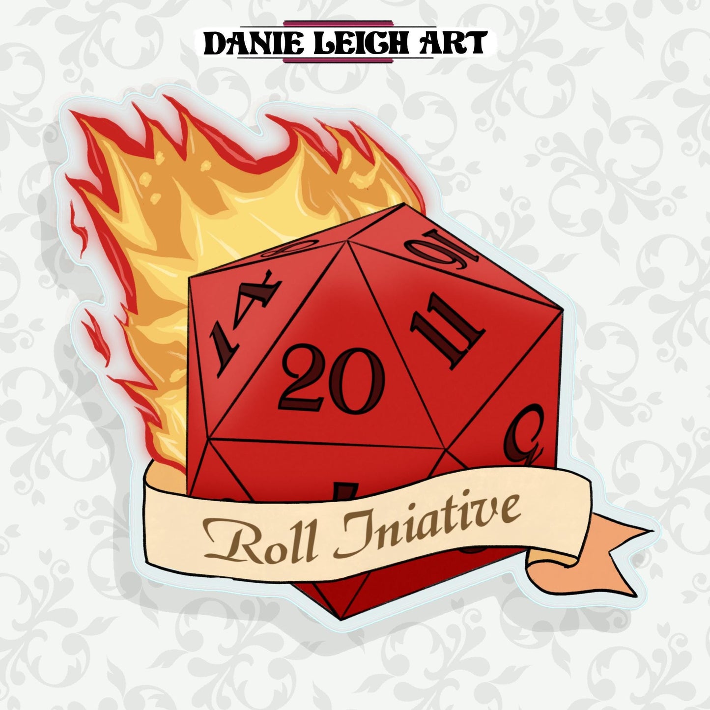 Roll Initiative  - Dungeons and Dragons D20 Sticker - Holographic or Vinyl