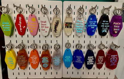 Defying Gravity - Green Glitter Wicked Motel keyring