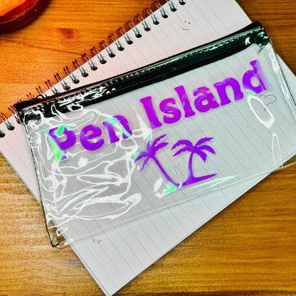 Pen Island - clear pencil case