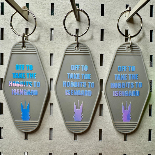 Lord of the Rings Keychain: Holographic Isengard Motel Keyring